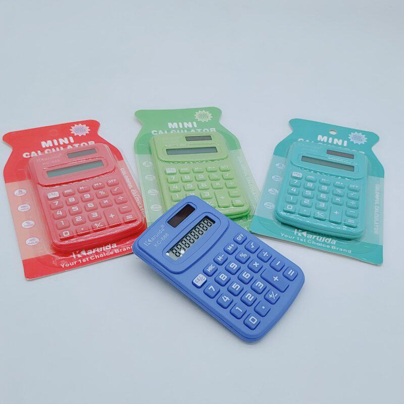 彩色卡片计算器KC-888 小学生用计算器迷你便携翻盖计算器