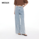 MMMUR401 女垂感高腰显瘦宽松阔腿长裤 MESUX米岫夏季 直简牛仔裤
