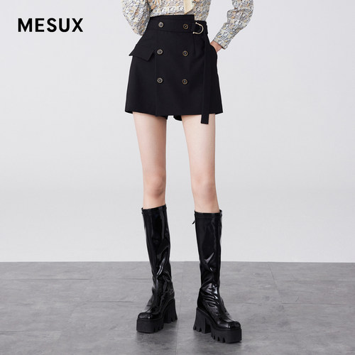 MESUX米岫【韩国进口面料】双排扣裙裤女MKSUQ101