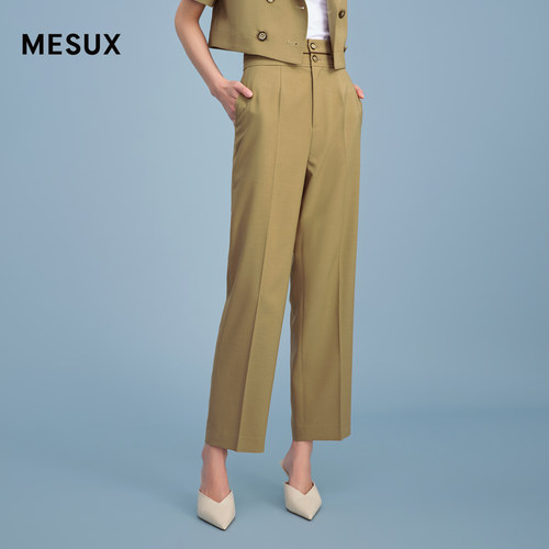 MESUX米岫夏新款仿麻面料通勤干练休闲套装长裤MKMUQ401