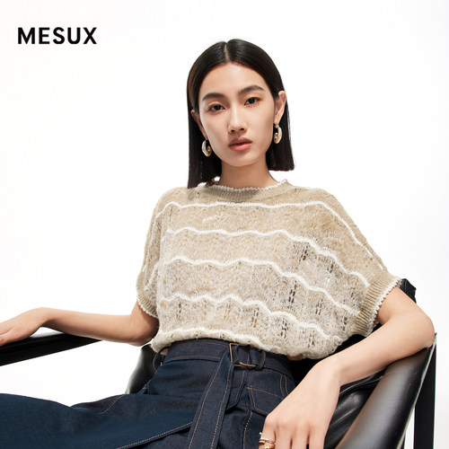 MESUX米岫新款【意大利进口纱线】套头针织衫MMSUE302