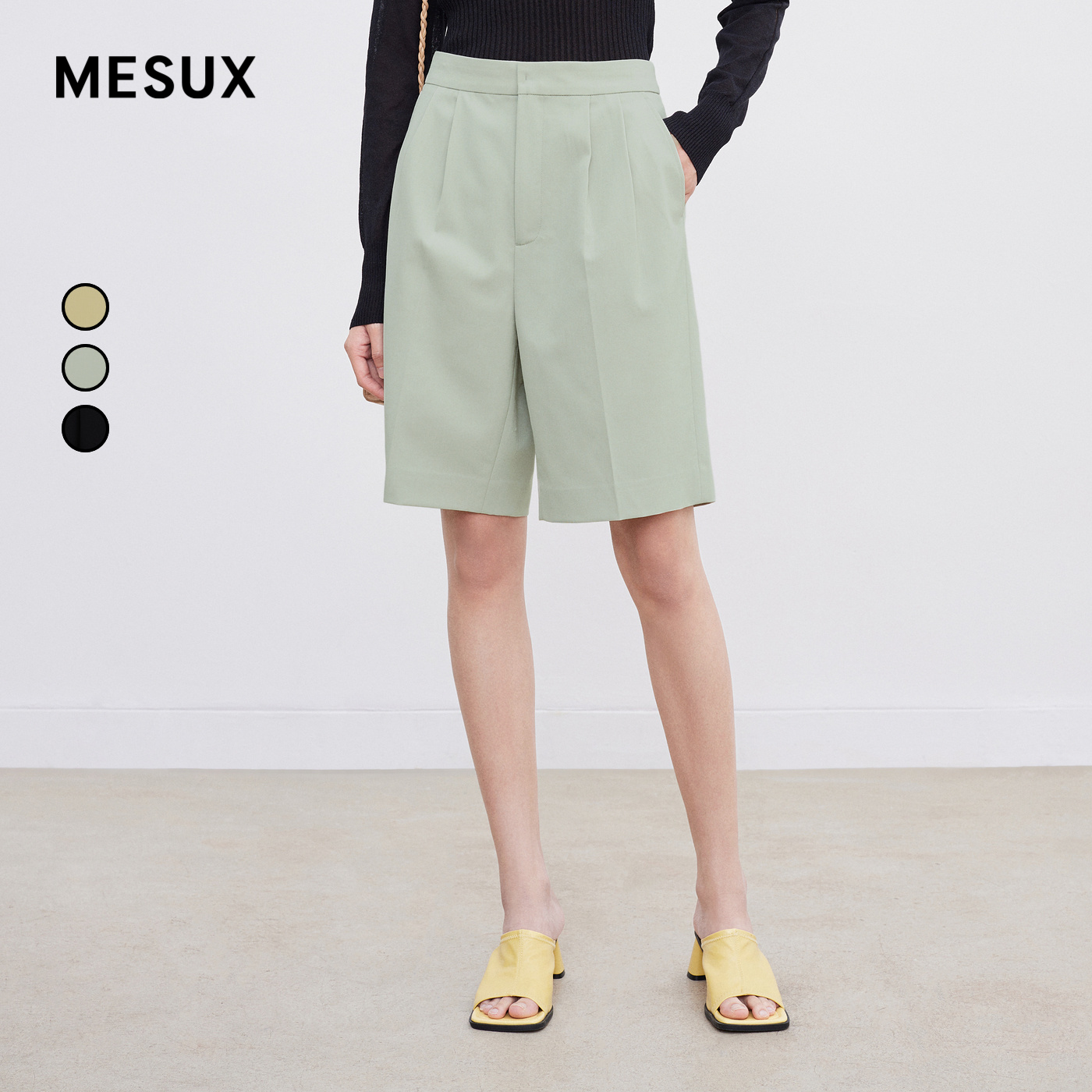 MESUX米岫100%澳毛进口纺织机织造中长款西装裤MKSDQ201