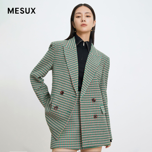 套装 复古腰带设计休闲西装 外套MKFUF307 新款 MESUX米岫秋季
