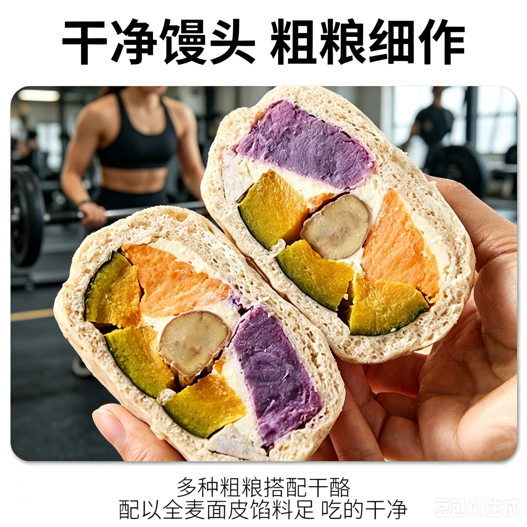 五谷丰登馒头粗粮代餐速食减杂粮乳酪芝士欧包懒人健身早餐半成品