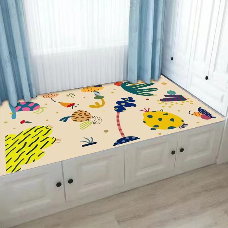 飘窗垫窗台垫子四季通用可爱卡通卧室床边地毯可自由裁剪可定做