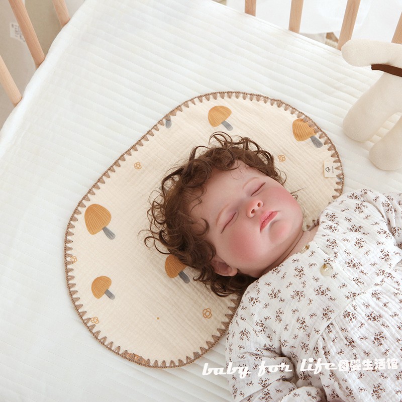 10层棉纱布枕头出生云片枕定型枕婴儿平枕新生儿宝宝吸汗透气枕巾