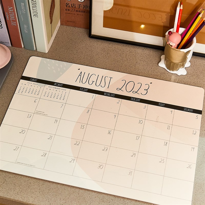 莱恩纸品2023-2024年英文桌历大版台历桌面日历垫工作记事大号商