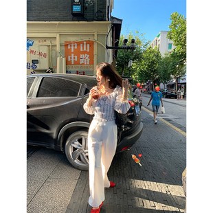 落落狷介秋季新款女装套装小个子穿搭一整套套装裤长袖上衣两件套