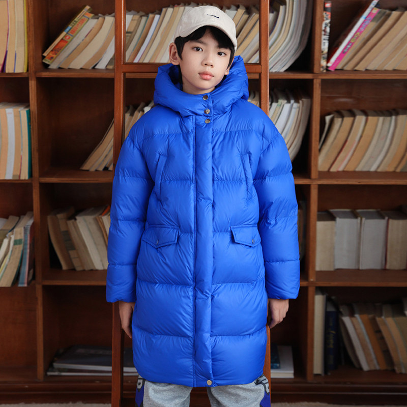 鹅小宝童装2023冬季男女童亲子装95鹅绒服加厚中长款儿童羽绒服