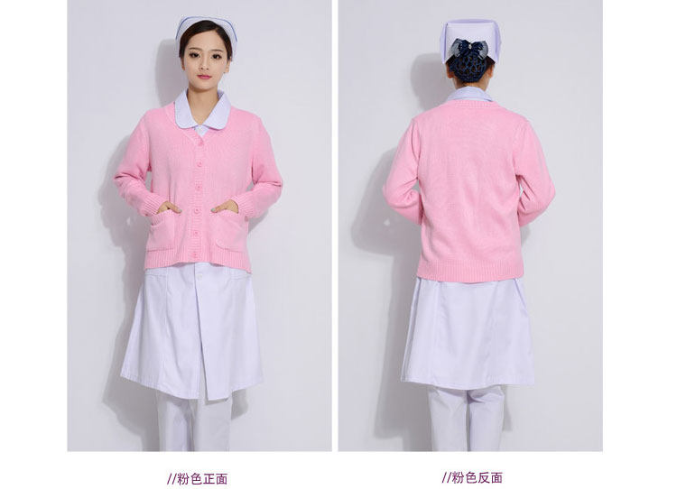 护士毛衣外套女开衫藏蓝色加绒加厚冬装V领针织衫包邮护士服装