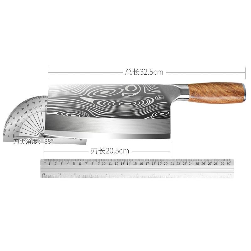 钢材斩切刀不锈钢菜刀厨师专用切片砍骨刀德酒店切菜肉饭店家用国
