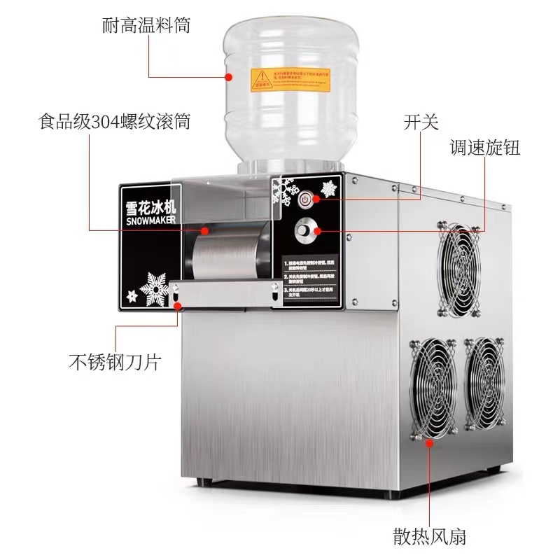 雪花制冰机商用奶茶餐饮机器设备牛奶刨冰沙绵绵冰一体机