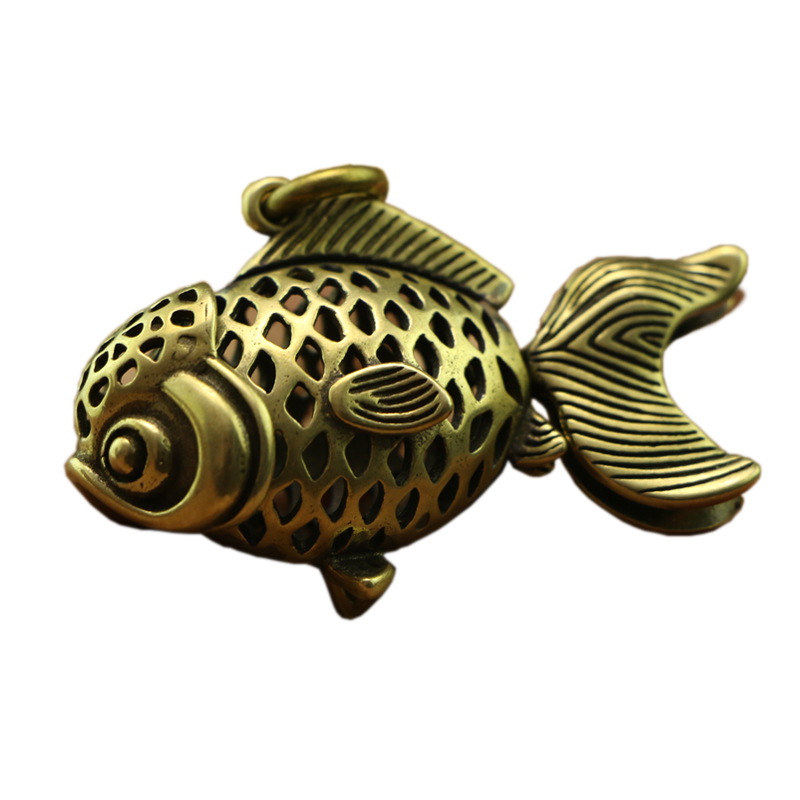 手工纯黄铜年年有余鲤鱼招财挂件汽车钥匙扣挂饰吊坠吊饰穿衣礼品