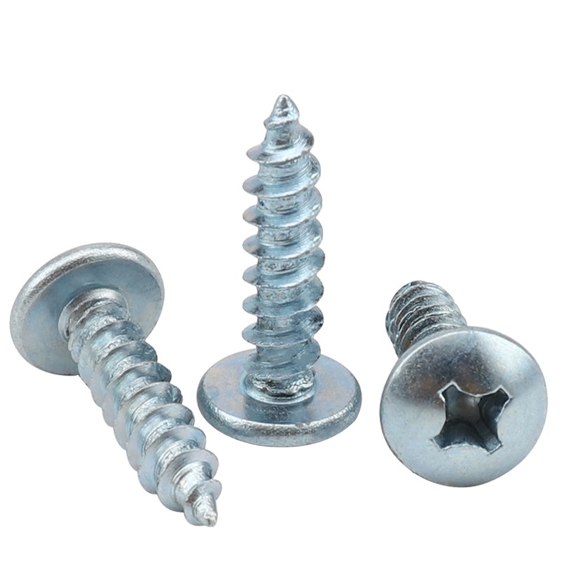 包邮高强度加硬镀蓝白锌大扁头自攻螺丝钉十字木牙木螺钉3厘4M5M6