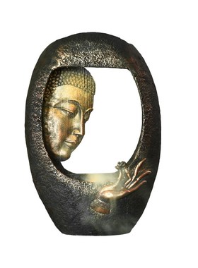 禅意佛像盆景落地摆件家居客厅玄关办公室装饰流水加湿器创意礼品