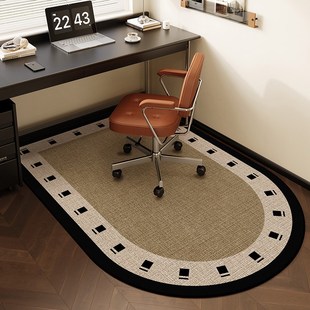 圈绒中古风拱形地毯书房转椅电脑椅地垫耐脏防滑电竞椅书桌下垫子