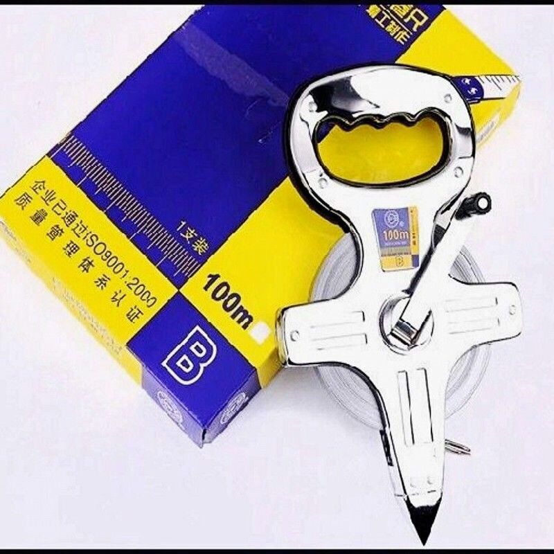 长城钢卷尺50米30米100米工程拉尺不锈钢米尺手摇量地高精度米尺