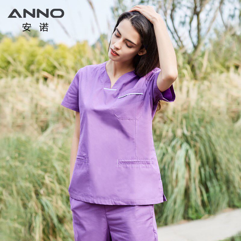 安诺手术服洗手衣儿童护理牙医生工服护士服短袖涤棉手术室隔离衣