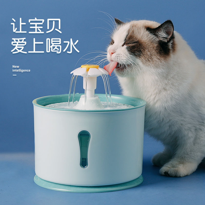 猫咪饮水机流动不插电宠物水盆水碗自动循环猫用喝水神器狗喂水器