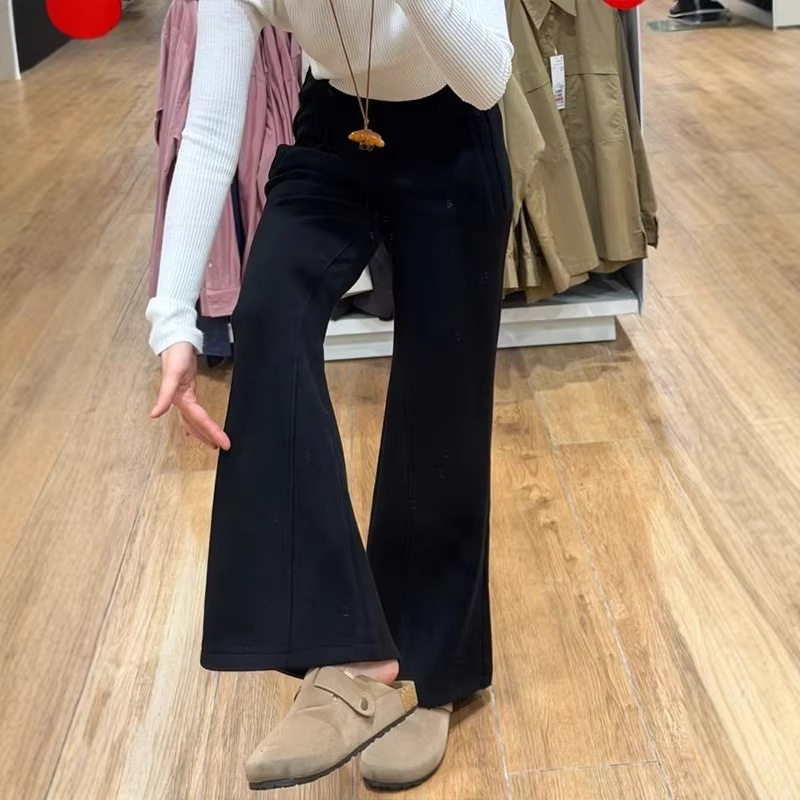 【我们俩】黑色喇叭运动裤大码女装显瘦慵懒不贴腿女款裤子微喇裤,女装/女士精品,大码裤装,淘宝优惠券,粉丝福利购,淘宝优惠卷