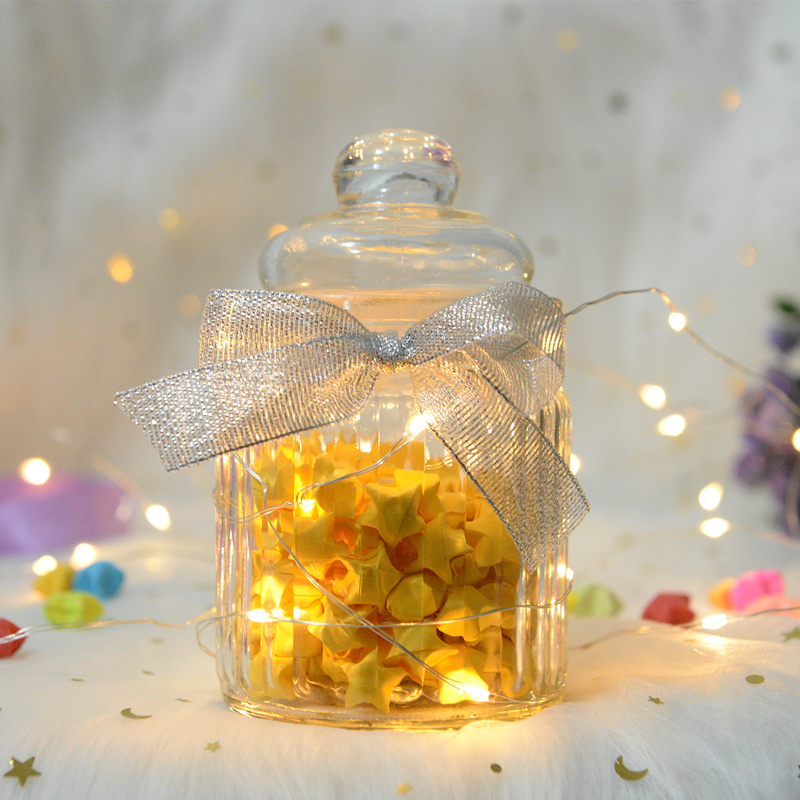 创意幸运星星瓶空透明玻璃许愿瓶海洋瓶折纸叠成品漂流生日礼物