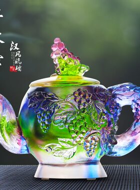 琉璃丰收壶摆件室内客厅办公桌面酒柜装饰摆放乔迁送礼手工艺品