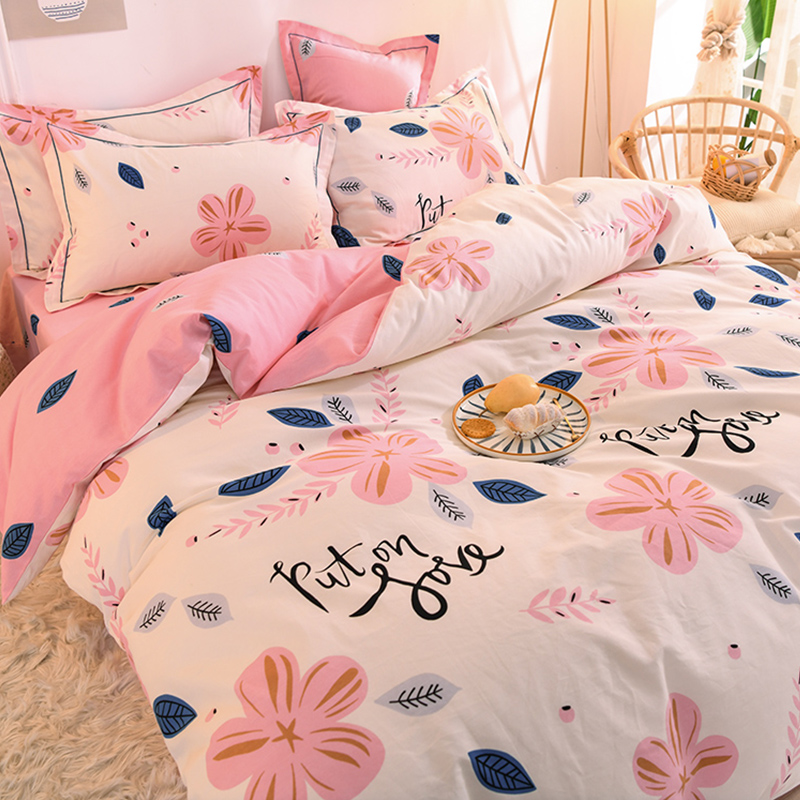 纯棉磨毛床上用品单被套全棉1.5米床笠春秋加厚床单人被套三4件套