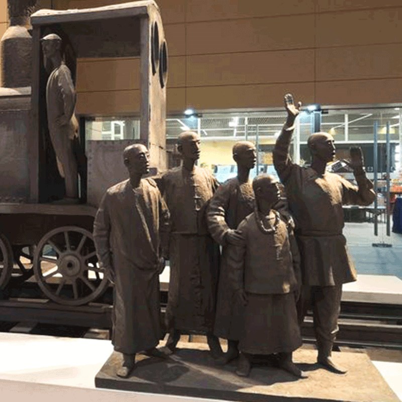 定制大型抽象雕塑铸铜创意艺术品玻璃钢仿铜人物雕像博物馆摆件