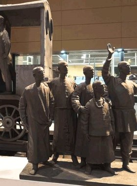 定制大型抽象雕塑铸铜创意艺术品玻璃钢仿铜人物雕像博物馆摆件