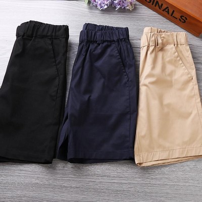 儿童裤子男童女童卡其色夏装短裤中大童校服裤休闲西裤小学生校裤