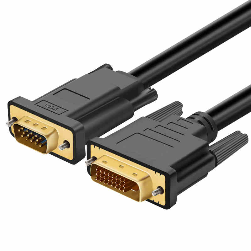 新电脑主机显卡与连接显示屏高清转换器接头DVI转VGA 24+1转VGA线