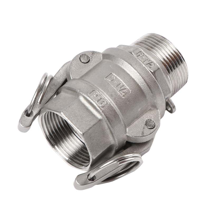 304/316L不锈钢扳把式快速接头D+F母头内丝公头外丝卡扣式消防活