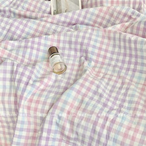 巨柔软!水洗棉夏凉被空调被单双人薄被夏天被子可水洗棉花格子控