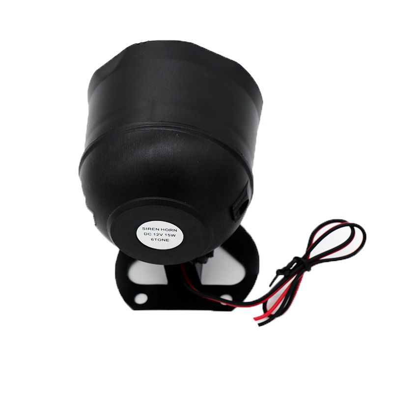 12V报警喇叭通用型汽车警报器喇叭六音单音可选大功率20W通电即响