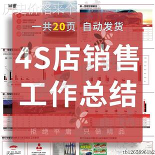 汽车4S店销售工作总结PPT课件模板年终季度月度计划汇报演讲素材