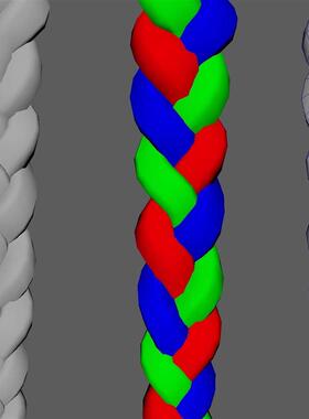 OBJ麻花辫长辫子马尾辫3D模型ue5mayamaxu3dblender