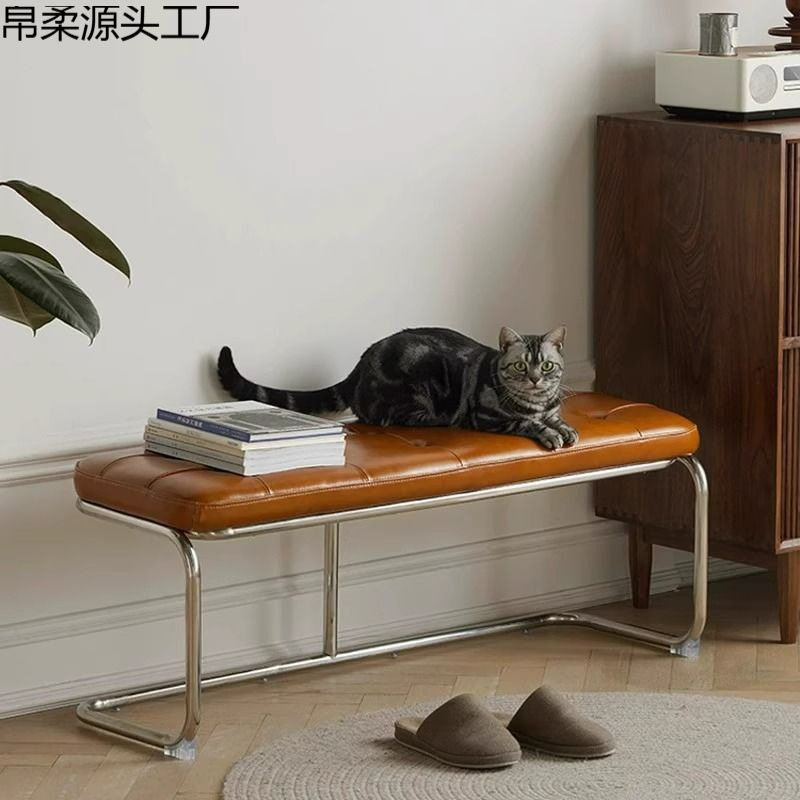 北欧简约复古长条换鞋凳