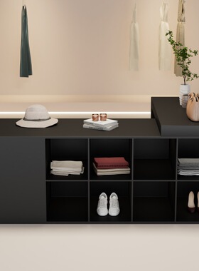 服装店中岛桌展示台工业风店铺装饰陈列道具陈列黑色烤漆桌子