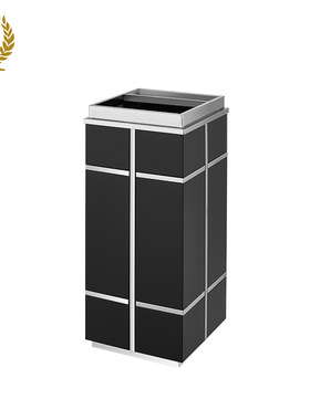 广州南方酒店大堂电梯口公共区域商场黑色烤漆垃圾桶GPX-239
