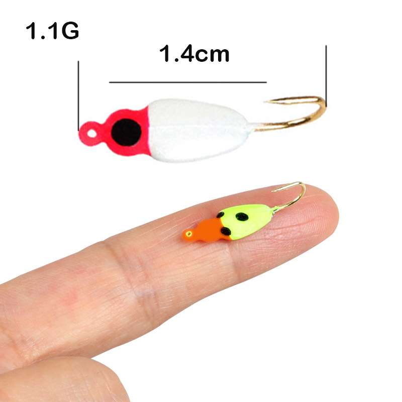 现货1.4cm 1.1g  夜光冰钓钩路亚鱼饵 迷你小铅鱼冰钓钩鱼钩50只