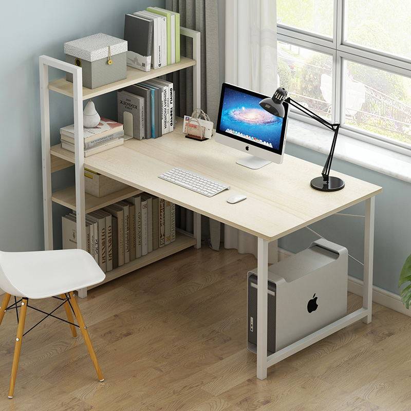 电脑桌台式简约家用学生单人学习桌简易小型书桌书架组合一体桌子