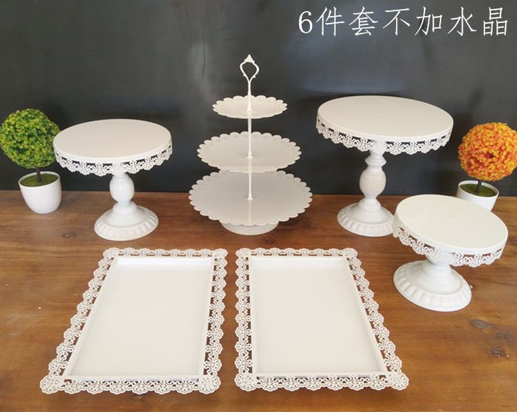 欧式创意厂家铁艺婚庆道具甜品台蛋糕架蛋糕盘套装婚庆台摆件摆台