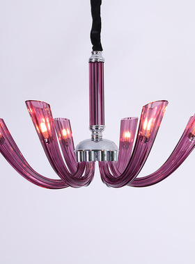 简约现代客厅水晶吊灯创欧式卧室书房紫色玻璃灯复古漫咖啡餐厅灯