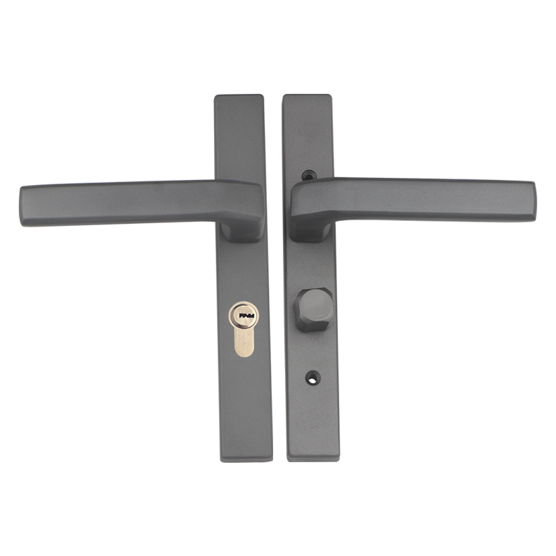 门锁家用窄面窄边型通用型材洗手间手室内门整套灰色不带钥匙执手