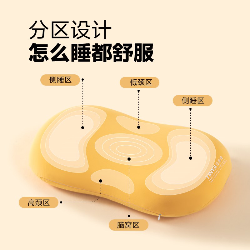 缇妮娅猫肚皮慢回弹记忆棉枕头分区侧睡护颈椎助睡眠枕芯成人专用