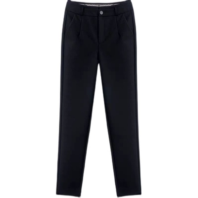 秋冬职业装西裤女黑色高腰修身显瘦西装裤加绒加厚正装工作裤子女