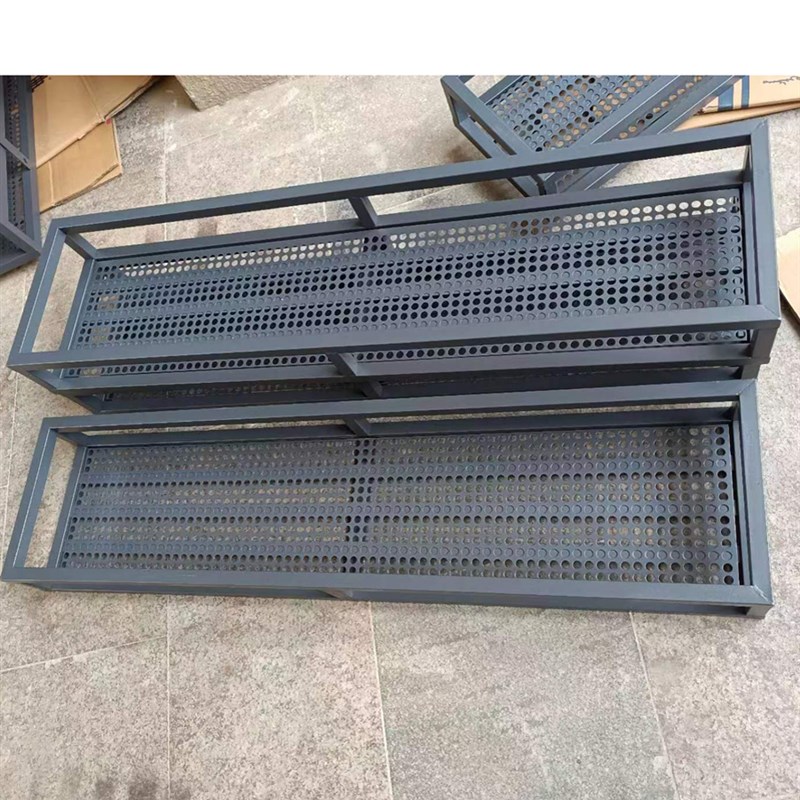 304不锈钢栏杆订墙花架窗台室外置物架窗沿悬挂式烤漆灰色花盆架