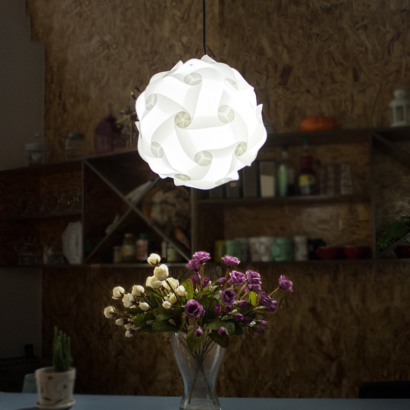 diy创意手工塑料灯罩吊灯北欧餐厅设计彩色红黄蓝紫绿iq圆球灯具