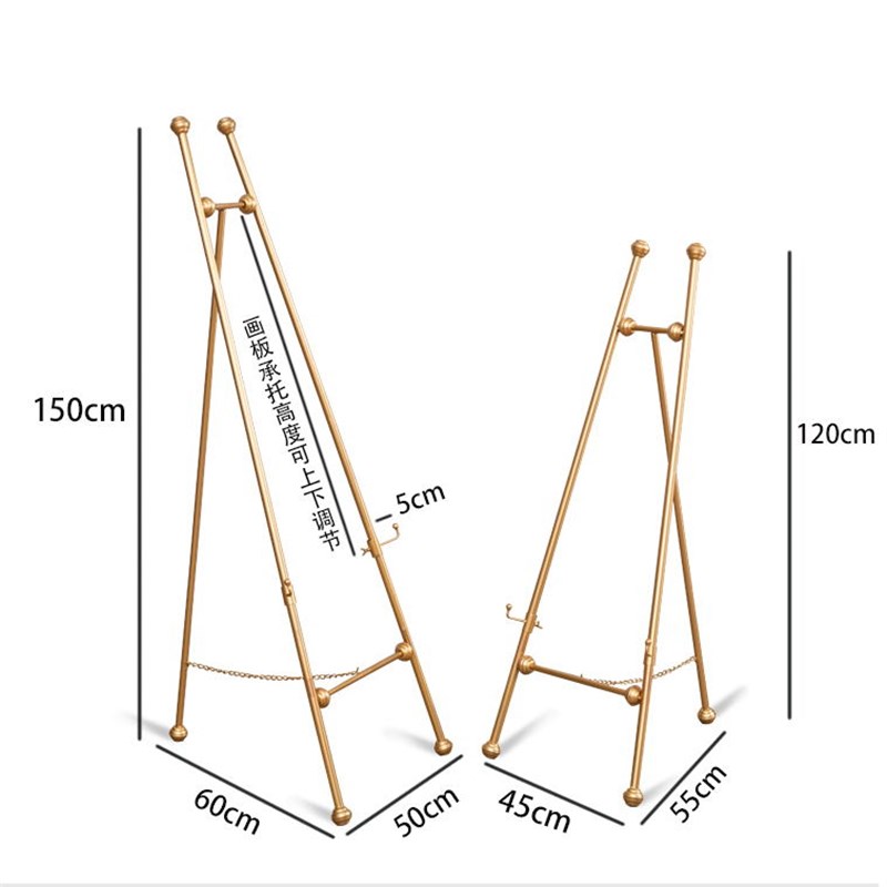 欧式铁艺油画架成人相框架落地支架展示架海报架照片托架婚庆展架