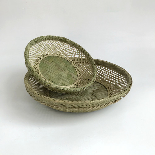 竹编家用水果篮果盘手工竹制品零食馒头馍筐收纳竹筐洗菜篮圆簸箕